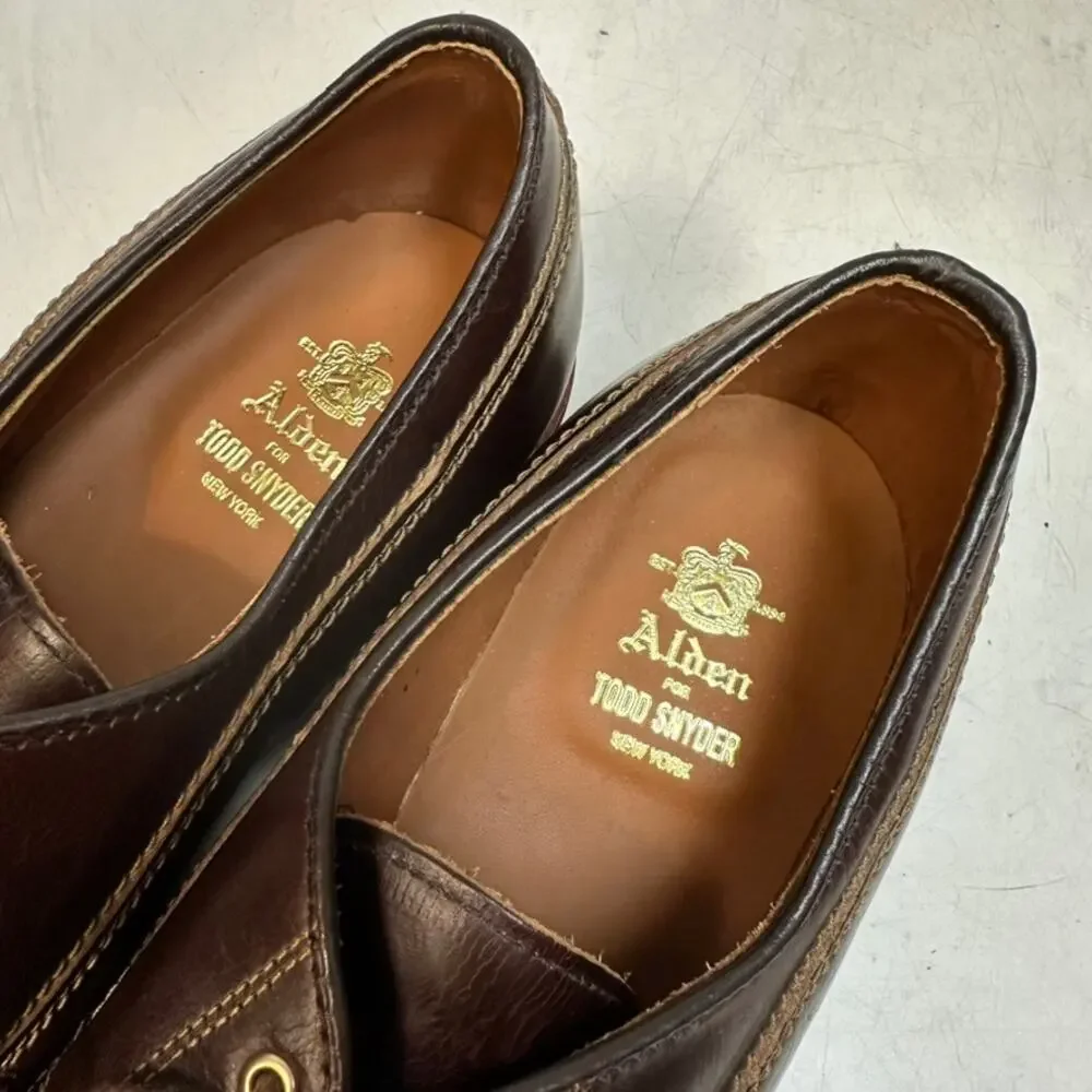 NWOT Todd Snyder x Alden 734L Mocc Toe Leather Blucher Rich Brown Made USA 11 D